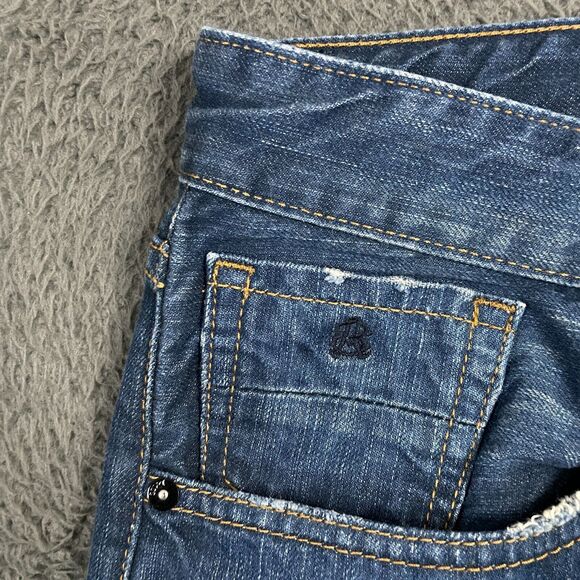 Scotch & Soda Jeans Mens 34x32 Blue Ralston Slim Fit Dark Wash Button Fly - Picture 3 of 16